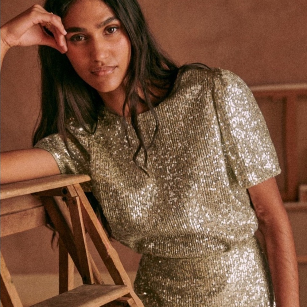 Sezane Sequin Camille Top